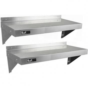 Estantes de Pared de Acero Inoxidable KuKoo - 2 Unidades, 100cm x 30cm, Resistente a la Corrosión para Cocina Comercial y Restaurantes