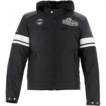 Chaqueta de cuero de moto en tejido técnico Helstons Revolte - Chaqueta textil de motocicleta - Color Negro - Talla XL