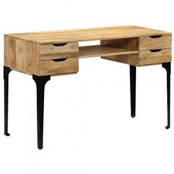 vidaXL Escritorio de madera de mango maciza 120x50x76 cm