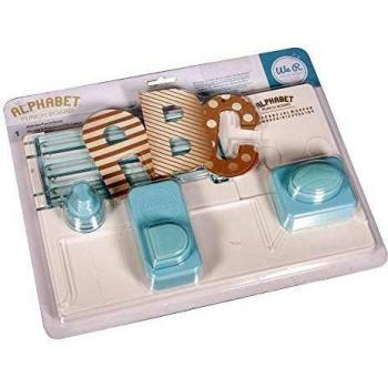 Rayher 60351000 Alphabet Punch Board, Acero, Azul, 3.1 x 2.55 x 0.6 cm
