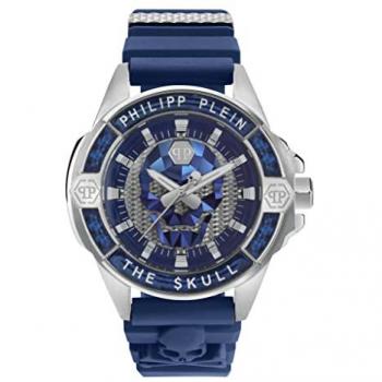 Philipp Plein Carbon Fiber Skull Watch for Men, Blue, One Size