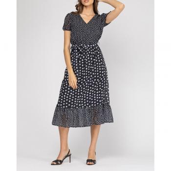 Vestido midi con cintura elástica