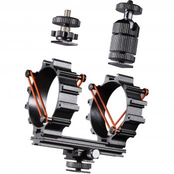 Soporte de micrófono Walimex Pro con raíles para accesorios y sistema anti-choque, color negro