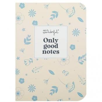 Libreta A6 Mr. Wonderful - Solo Buenas Notas - 160 Páginas con Exterior de Pana