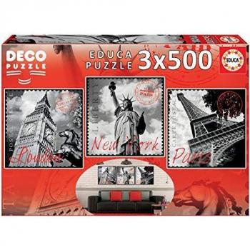 Educa Big Cities Deco Puzzle 3x500pcs