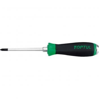 Destornillador TOPTUL FBGB0315 - Destornillador de precisión, mango ergonómico, punta magnética, acero al cromo-vanadio, longitud de 15 cm