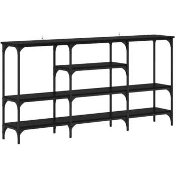 Mesa Consola Roble Negro 160 x 29 x 80 cm Madera Ingenierizada