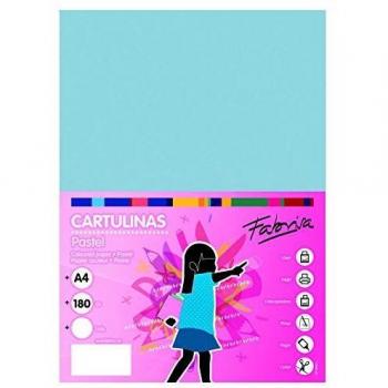 Pack 50 Cartulinas Color Azul Claro Tamaño A4 180g