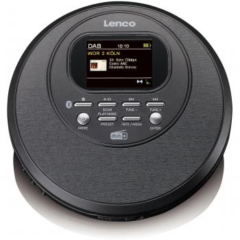 Reproductor de CD Portátil Lenco CD-500BK con Bluetooth, Radio DAB+/FM y Batería Integrada, Color Negro