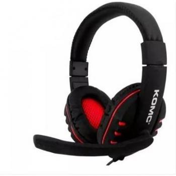 Auriculares Gaming Estéreo con Cable y Micrófono Komc K4 Rojo-Negro - Cancelación de Ruido Smartek