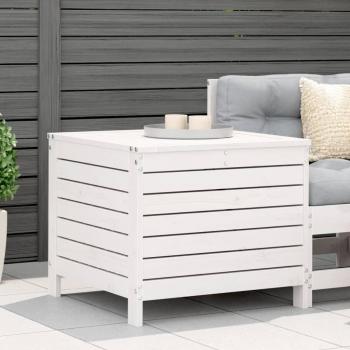 Reposapiés de jardín de madera maciza de pino blanco 62x63,5x53,5 cm