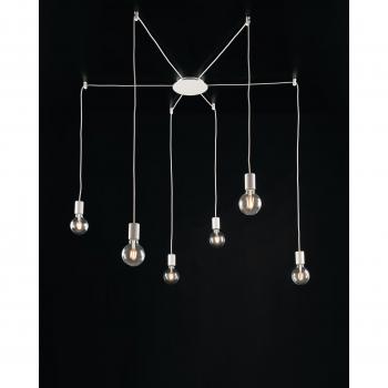 Lámpara colgante Habitat 6 luces Metal blanco
