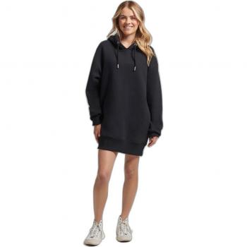 Superdry Vintage Logo Embroidered Sweat Dress in Organic Cotton - Black XS/S
