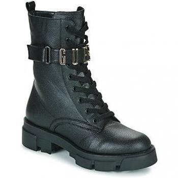 Guess Madox Lettering Logo Combat Boots - Lace-up Boots, female, Black, Size: 7 US