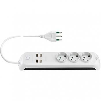 Multipresa Wi-Fi 16A con 3 Schuko, 4 USB y cable de 1.5 metros - Vimar