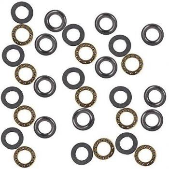 WEONE 12 x 21 x 5 mm de Plata 3-Piezas F12-21M precisa miniatura axiales de bolas de empuje