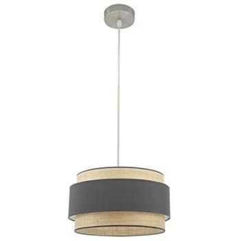 Lámpara Colgante Kandy 1xe27 Regulable Natural/Gris Diseño Moderno 40x40 cm