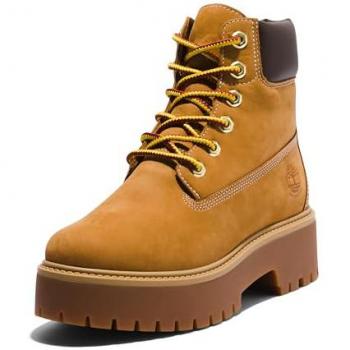 Timberland Women's Stone Street 6-Inch Waterproof Lace-Up Boot in Wheat Yellow, Size 39.5