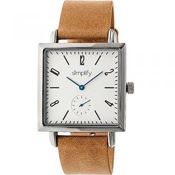 Simplify The 5000 Unisex Khaki/Tan Leather-Band Quartz Watch