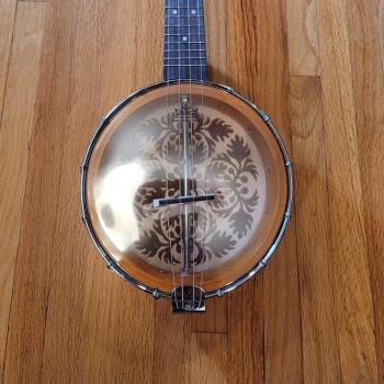 Luna Uke Concert Banjolele 8 Ulu Design Acoustic Ukulele, Tobacco Burst