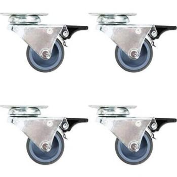 vidaXL Ruedas dobles giratorias con frenos dobles 4 unidades 50 mm