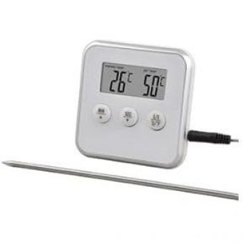 Termómetro de cocina con sonda y temporizador CMP IBERICA 751066, color blanco, estándar