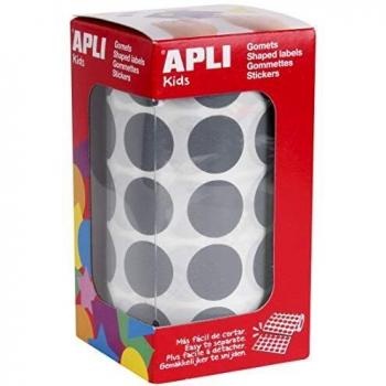 Apli Kids 16725 Rollos Gomets Redondos Gris, 20,0 Mm