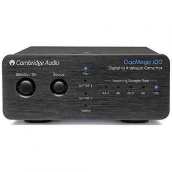 Cambridge Audio DacMagic 100 Digital To Analogue Converter - Supports Up To 24-bit/192kHz, 2 x S/PDIF Inputs, Toslink Input, USB 1.0 Input