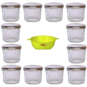 Viva Haushaltswaren G1300240/12T/silber/X - Lote de 12 tarros de Mermelada