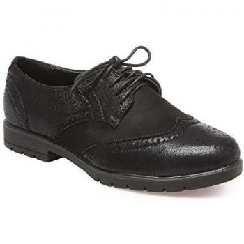 La Modeuse - Zapatos de cordones para mujer, negro