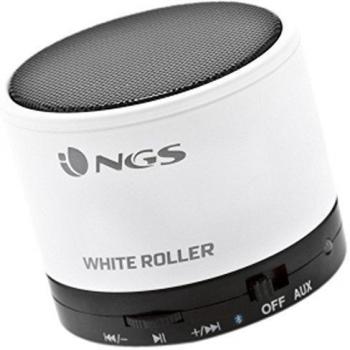 NGS Roller - Altavoz portátil con Bluetooth, color blanco
