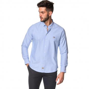Camisa Oxford de hombre regular liso en azul Colección Bandera
