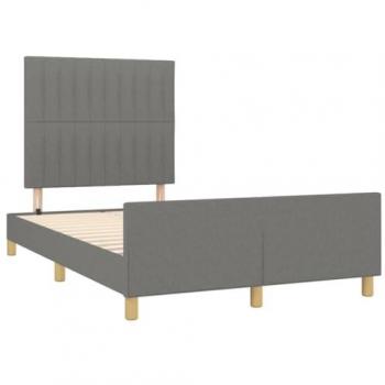 Estructura de cama con cabecero tela gris oscuro 120x190 cm Vidaxl