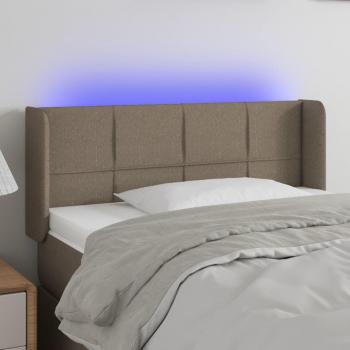 Cabecero tapizado con LED gris taupe 103x16x78/88 cm