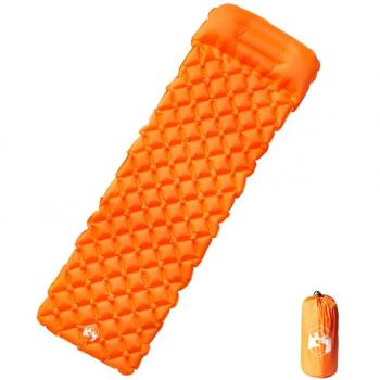 Colchón de Camping Inflable con Almohada para 1 Persona - Color Azul, Gris, Azul Marino y Naranja
