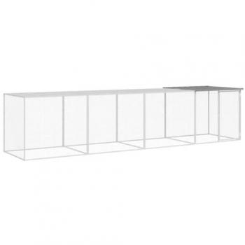 vidaXL Chicken Cage with Roof Light Grey 403x98x90 cm Galvanised Steel