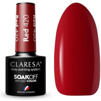 Claresa - Esmalte semipermanente Soak off 420 Red UV esmalte de uñas 5 ml