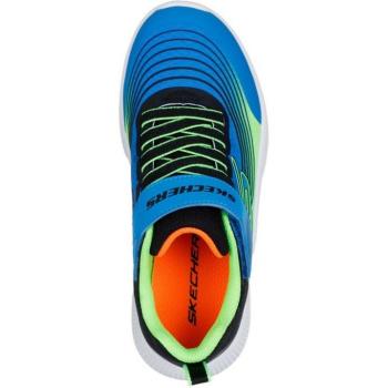 Skechers Microspec Advance Kids Lightweight Velcro Sneakers Blue/Lime Size 31