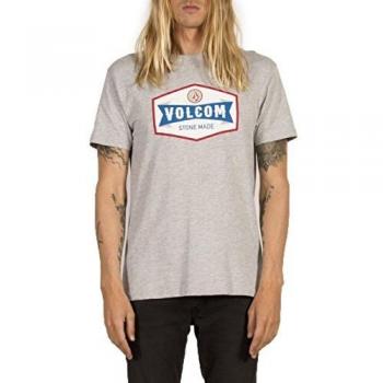 Volcom Budy BSC SS Camiseta de Manga Corta, Hombre, Gris