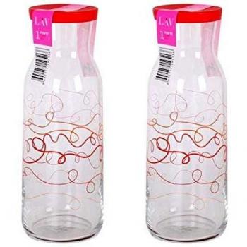 Lav 89660 Jarra de Cristal de con Tapa de Silicona, Glass