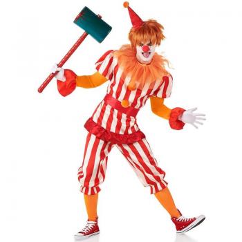 Kimokawaii Disfraz de Payaso de Circo rojo y blanco para hombre