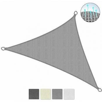 Toldo Parasol Triangular SolVision Gris 700x500x500 cm - HDPE Transpirable, Protección Solar y UV