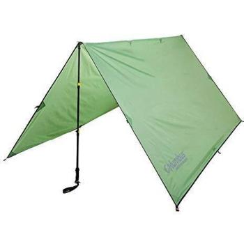 COLUMBUS - Light Tarp 2000 Carpa Refugio. Toldo Impermeable para Montar con Bastones de Trekking. 14 Bucles de Sujeción. Incluye Elementos Reflectantes y Piquetas. 293 x 250 cm. Peso: 0,8 kg.