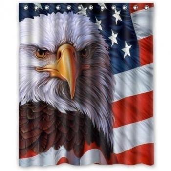 Custom American Flag Shower Curtain Amazing Bath Curtain Decorate your bathroom 152x182cm
