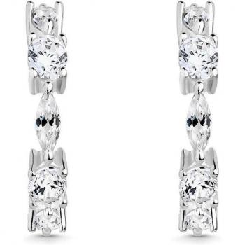 Pendientes criollas de plata 14mm con circonitas blancas Itemporality SEA-101-346-01