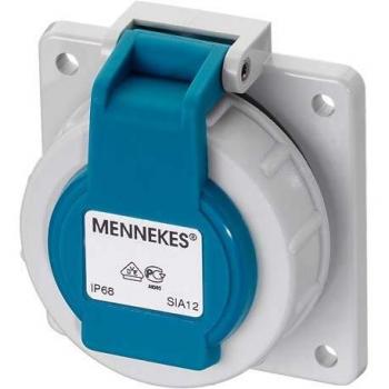 Mennekes IP68 Waterproof Schuko Socket Outlet with Hinge Cover, 16A 230V