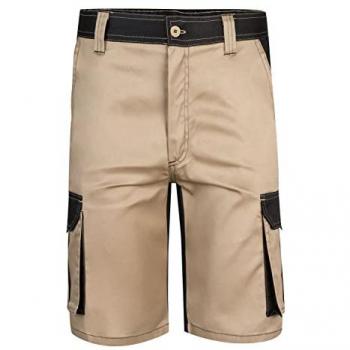 Bermuda Bicolor Multibolsillos Beige Arena-Negro Talla 50