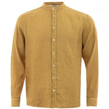Gran Sasso Golden Linen Luxury Shirt - IT50 | L Casual Linen Shirt for Men, Yellow, Size: L
