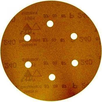 DEWALT DT3127-QZ - Discos de lija de 150mm y grano 240, con velcro de acoplamiento rápido y 6 orificos perforados