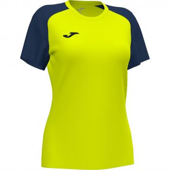 Joma Academy IV Women's Short Sleeve T-Shirt Fluorescent Yellow Navy